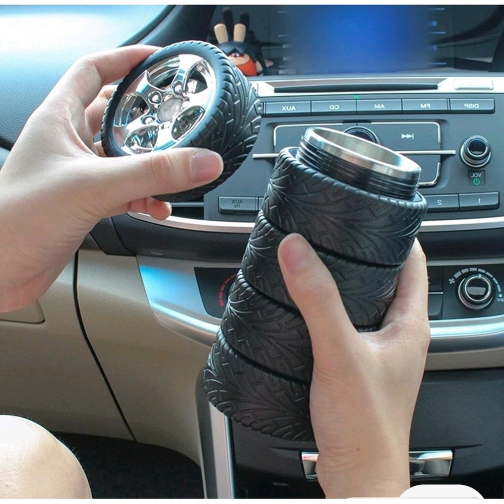 🩵💚Tire Coffee & Tea Mug Stainless Steel Interior Durable🩵💚
